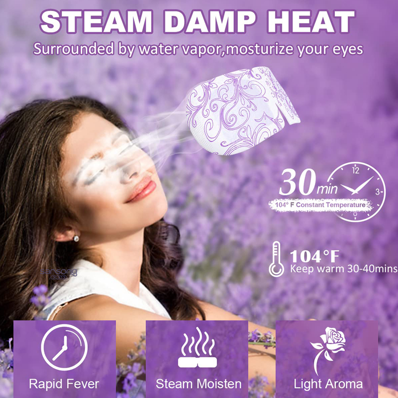 03 Pack Steam Eye Masks, Disposable Self-Heating Warm Compress Eye Patches for Dry Eyes & Sleep, Soothe Headaches & Dryness, Relieve Stress and Eye Fati
