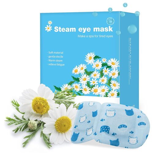 1 Steam Eye Masks, Pack of 16 Disposable Self-Heating Moist Warm Compress Eye Patches, 40-60 Mins Heat Duration for Dry Eyes, Perfect for Sleep, Spa Re