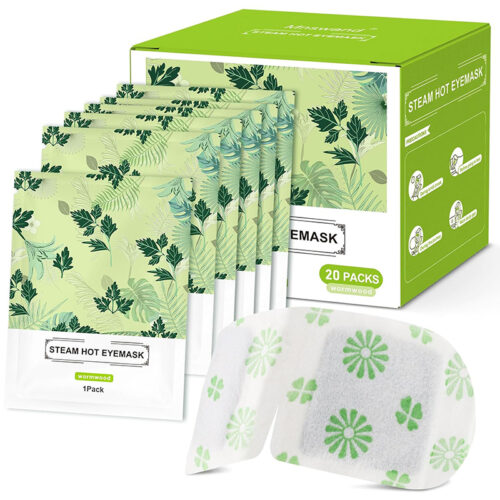 1 20 Pack Steam Eye Masks, Wormwood Scent Disposable Self-Heating Warm Compress Eye Patches, Relieve Eye Fatigue, Ideal for Home, Sleep, Spa & Travel U