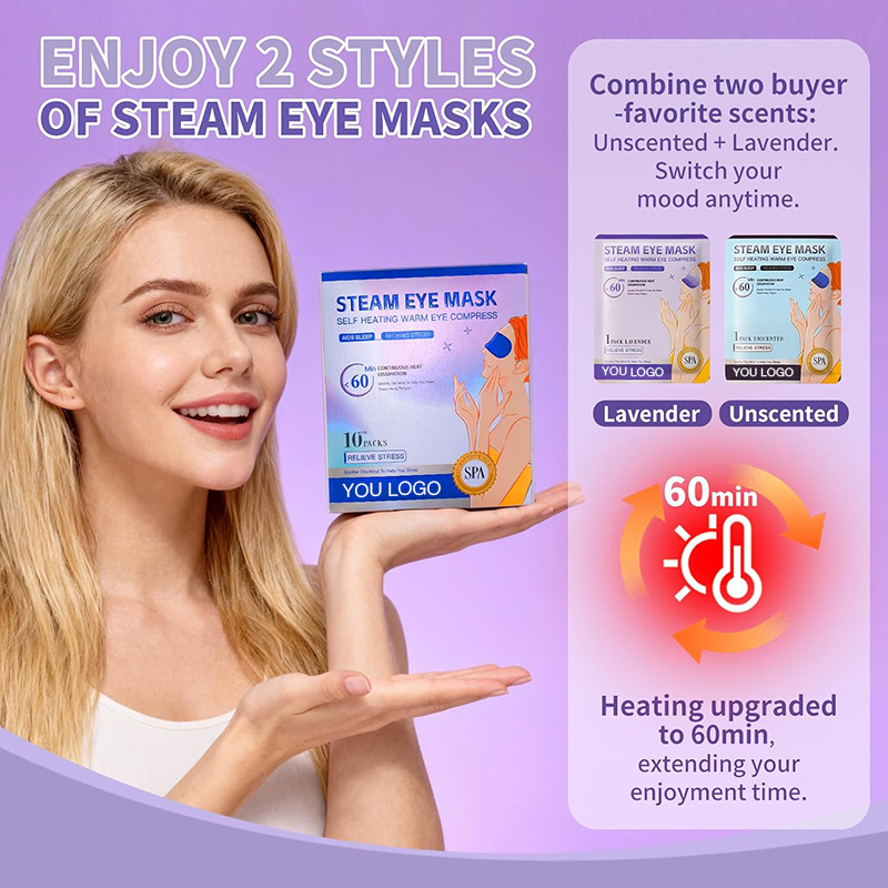 2 Assorted Steam Eye Masks, 10 Pack Disposable Self-Heating Warm Compress for Cornea Care & Rest, Dry Eyes Relief, Relaxation Self-Care Gifts, Travel E