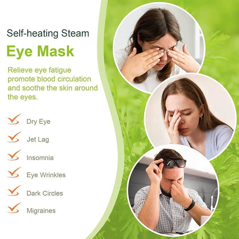 3 20 Pack Steam Eye Masks, Wormwood Scent Disposable Self-Heating Warm Compress Eye Patches, Relieve Eye Fatigue, Ideal for Home, Sleep, Spa & Travel U