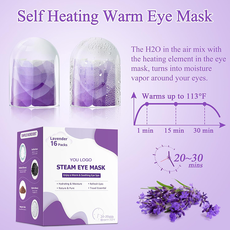 4 16 Pack Steam Eye Masks, Disposable Self-Heating Warm Compress Sleep Eye Patches, Moist Heat Therapy for Eyes, Perfect for Home, Office, Spa & Travel