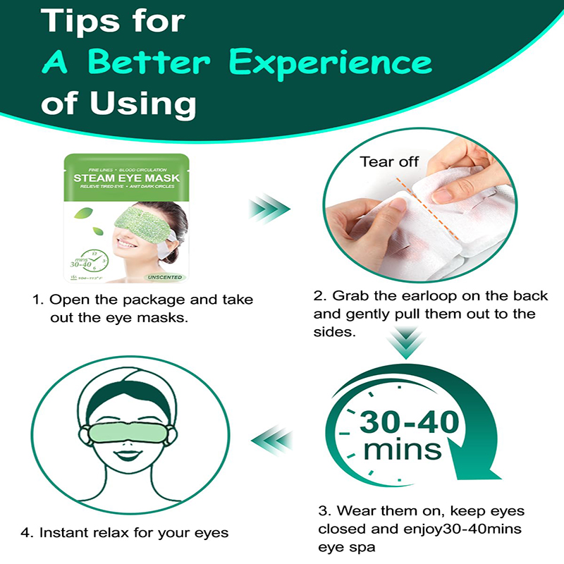 5 16 Pack Steam Eye Masks, Fragrance-Free Disposable Self-Heating Warm Compress Eye Patches, Relieve Dry Eyes, Eye Fatigue & Puffiness, Travel Essentia