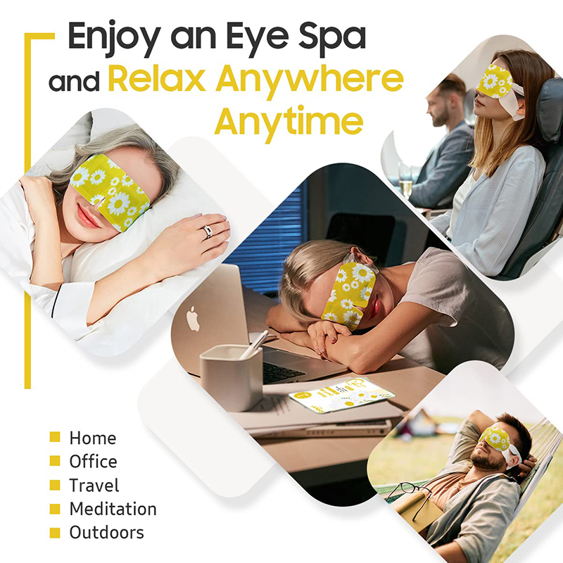 5 Pack of 20 Steam Eye Masks, Disposable Self-Heating Warm Compress Eye Patches, Soothing Heat for Eyes, Ideal for Sleep, Spa & Travel Essentials, Rela
