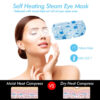 5 Steam Eye Masks, Pack of 16 Disposable Self-Heating Moist Warm Compress Eye Patches, 40-60 Mins Heat Duration for Dry Eyes, Perfect for Sleep, Spa Re