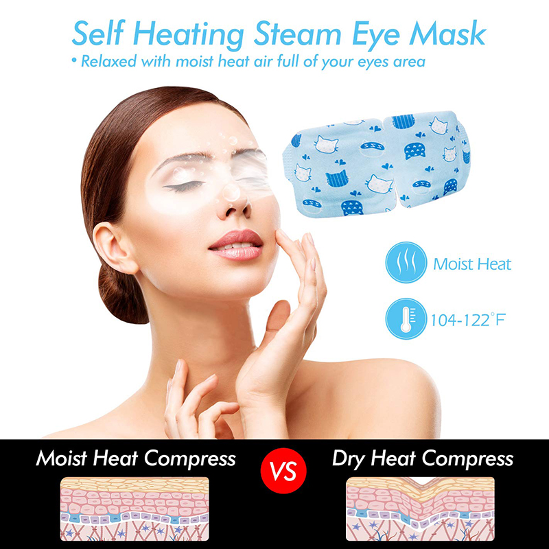 5 Steam Eye Masks, Pack of 16 Disposable Self-Heating Moist Warm Compress Eye Patches, 40-60 Mins Heat Duration for Dry Eyes, Perfect for Sleep, Spa Re