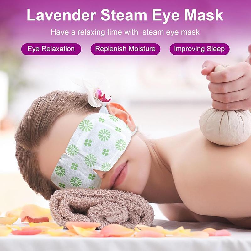 5 10 Pack Steam Eye Masks, Lavender Scent Disposable Self-Heating Warm Compress Eye Patches, Relieve Eye Fatigue, Perfect for Home Use, Sleep, Spa & Tr