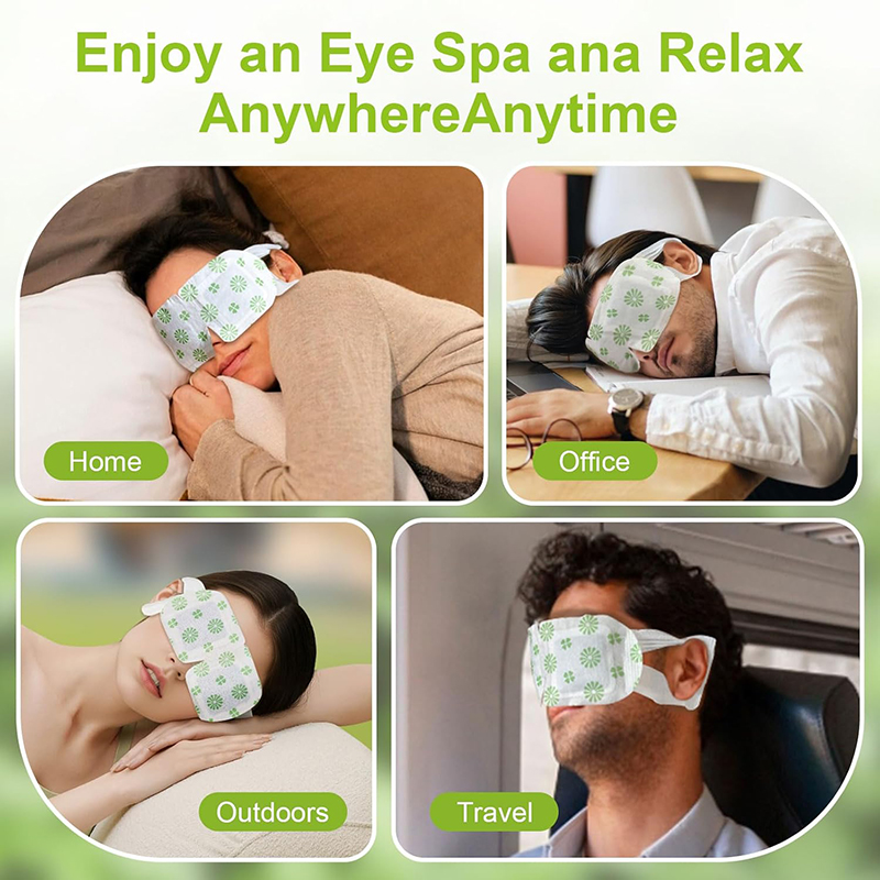 6 20 Pack Steam Eye Masks, Wormwood Scent Disposable Self-Heating Warm Compress Eye Patches, Relieve Eye Fatigue, Ideal for Home, Sleep, Spa & Travel U