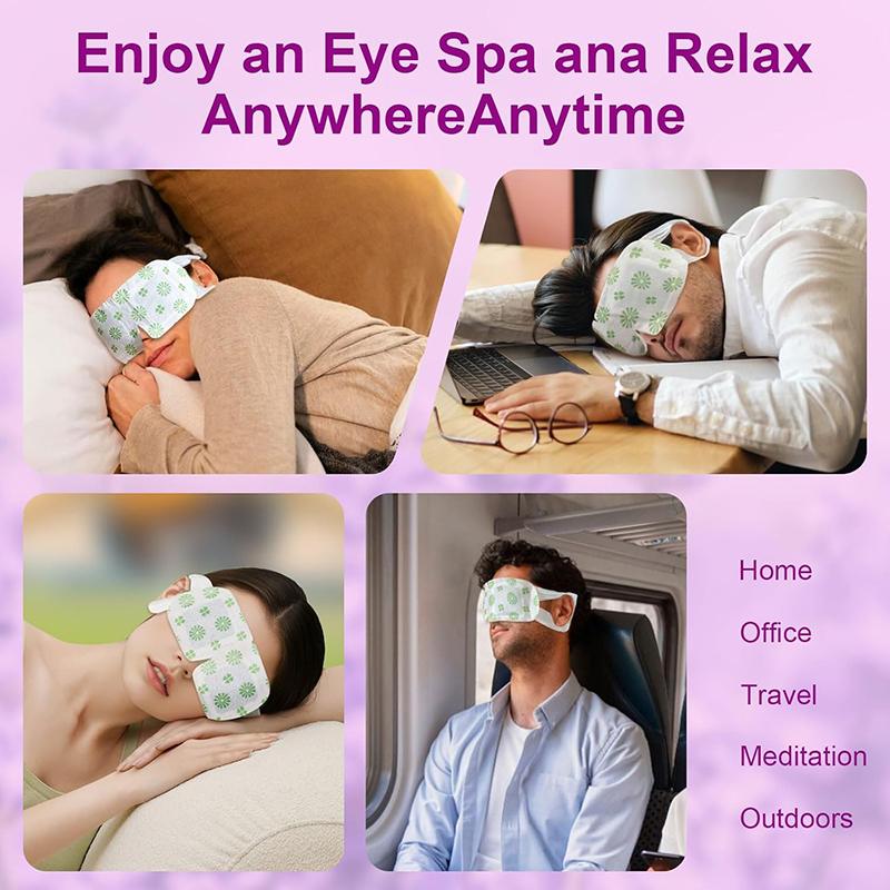 6 10 Pack Steam Eye Masks, Lavender Scent Disposable Self-Heating Warm Compress Eye Patches, Relieve Eye Fatigue, Perfect for Home Use, Sleep, Spa & Tr