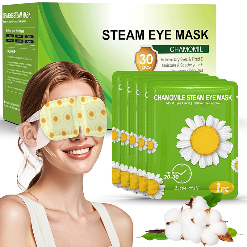 71kJKAJb3SL._SL1500_ 30 Pack Chamomile Steam Eye Masks, Disposable Auto Self-Heating Warm Compress Sleep Eye Patches for Dry Eyes, Moisturizing for Women to Soothe Eye Fa