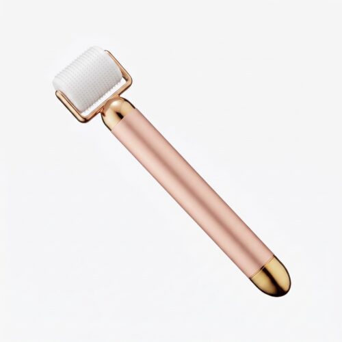 Luxury Gold Plated Plastic Derma Roller, Premium Electroplated Microneedling Tool