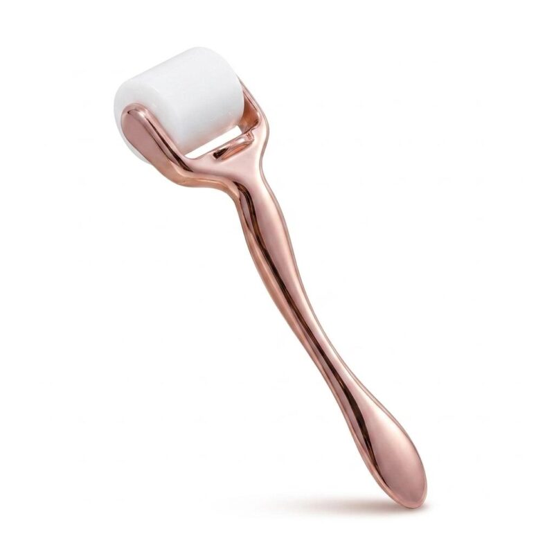 玫瑰金滚轮美容仪-45度角 Metal Derma Roller Handle for Hyaluronic Acid Microneedle, Compatible with Soluble HA Microneedle Roller Head