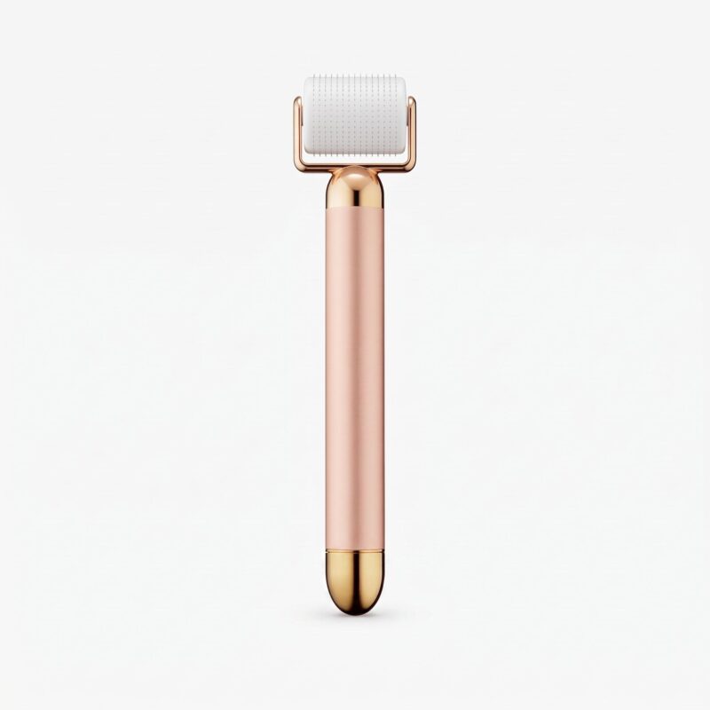 Luxury Gold Plated Plastic Derma Roller, Premium Electroplated Microneedling Tool