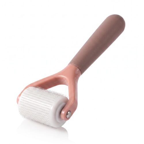 Soft Two-tone Plastic Straight Handle Derma Roller, Morandi Contrast Color Microneedling Tool