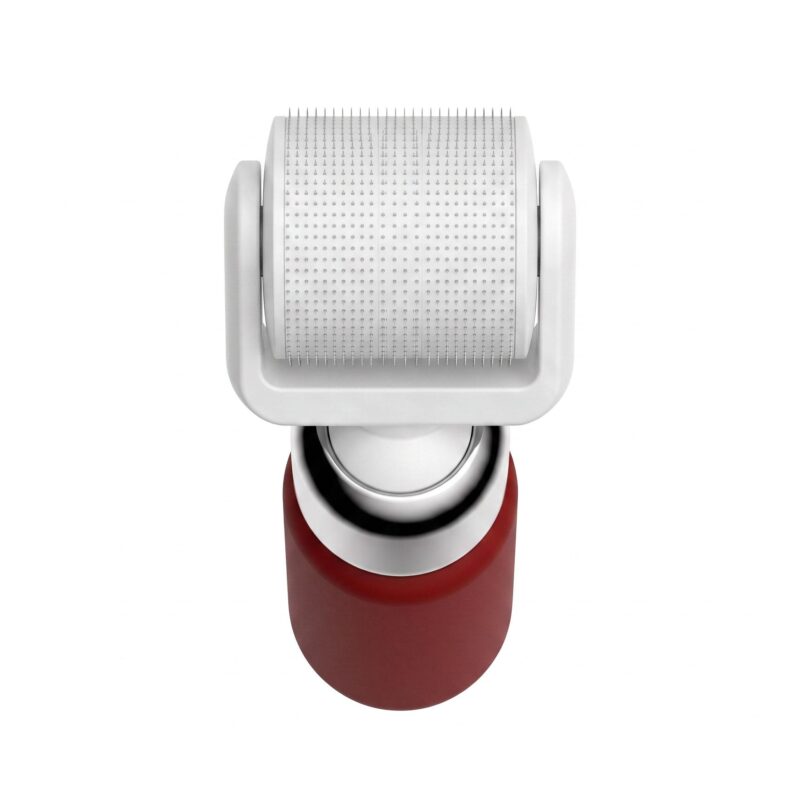 Mini Round Short Handle Plastic Derma Roller, Matte Portable Reusable Microneedling Tool