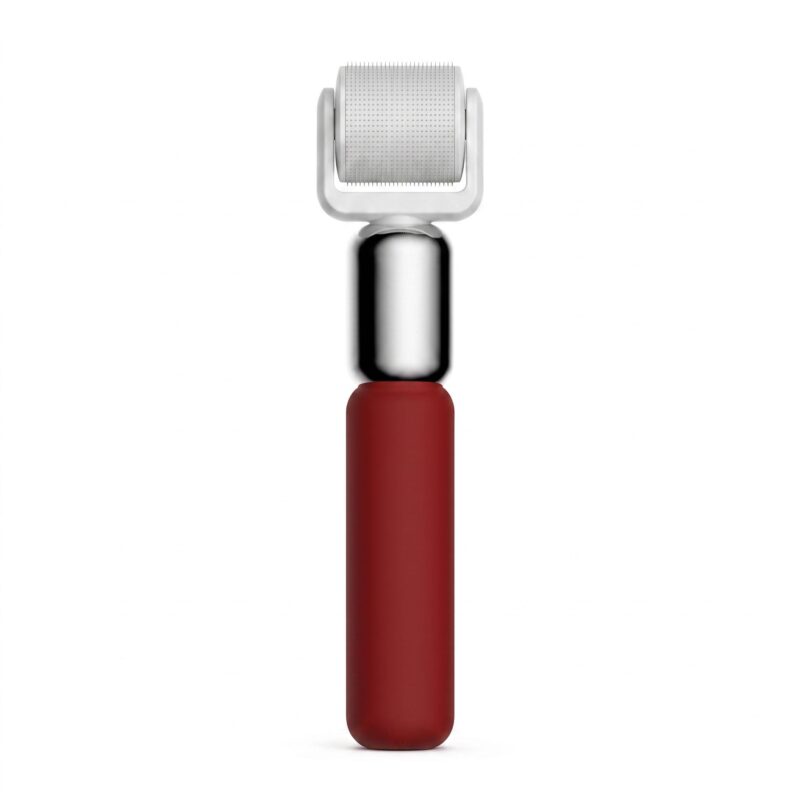 Mini Round Short Handle Plastic Derma Roller, Matte Portable Reusable Microneedling Tool