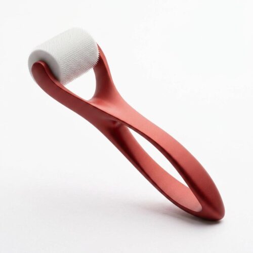 Matte Full Metal Integrated Derma Roller, Luxury Frosted Straight Handle Microneedling Tool