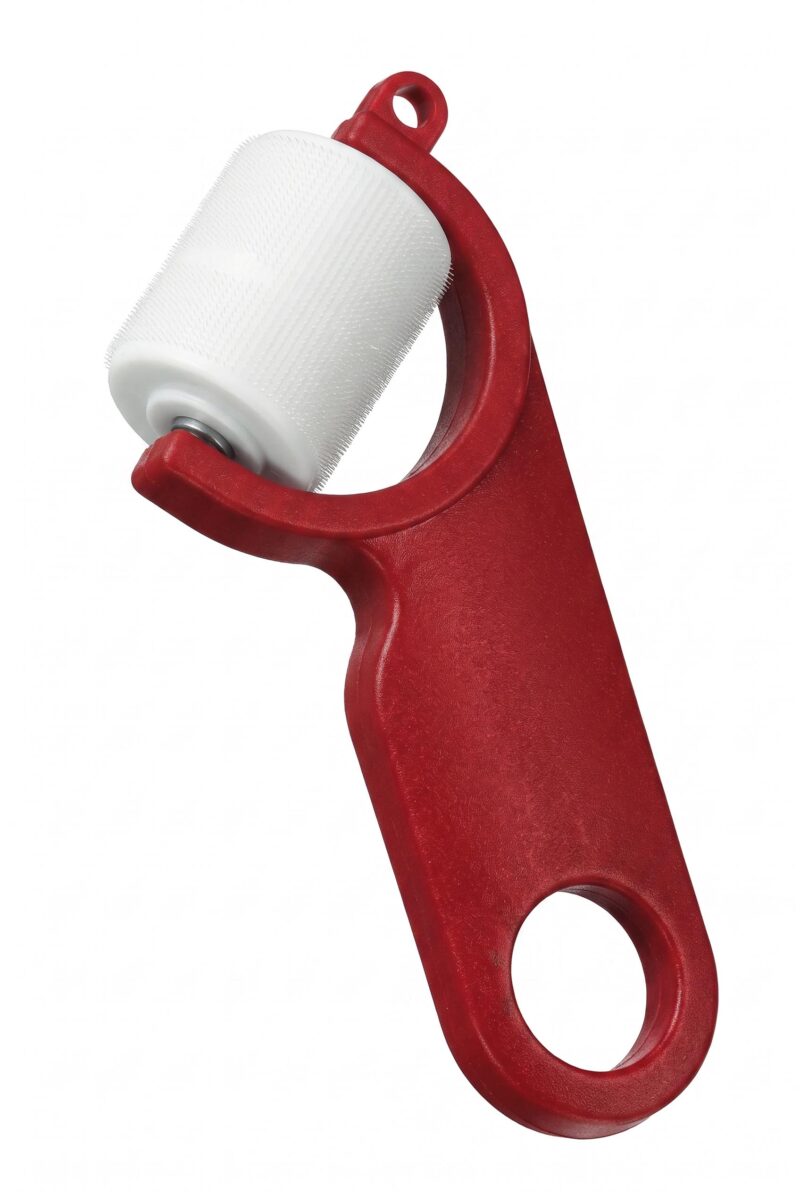 红色手柄滚轮美容仪-45度角 Solid Color Flat Plastic Derma Roller, Minimalist Matte Microneedling Tool