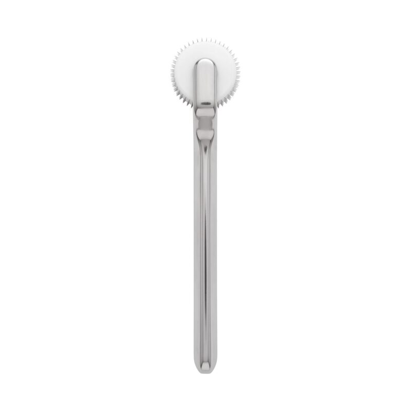 银色长条滚轮美容仪-侧面 Classic Widened Handle Triangular Plastic Derma Roller, Matte Integrated Reusable Microneedling Tool
