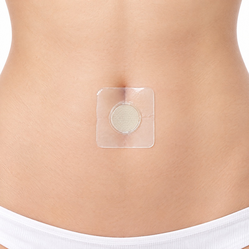 小微晶贴减肥贴-图04-贴敷特写 Application Closeup Small Microcrystal Patches 3 per Pouch