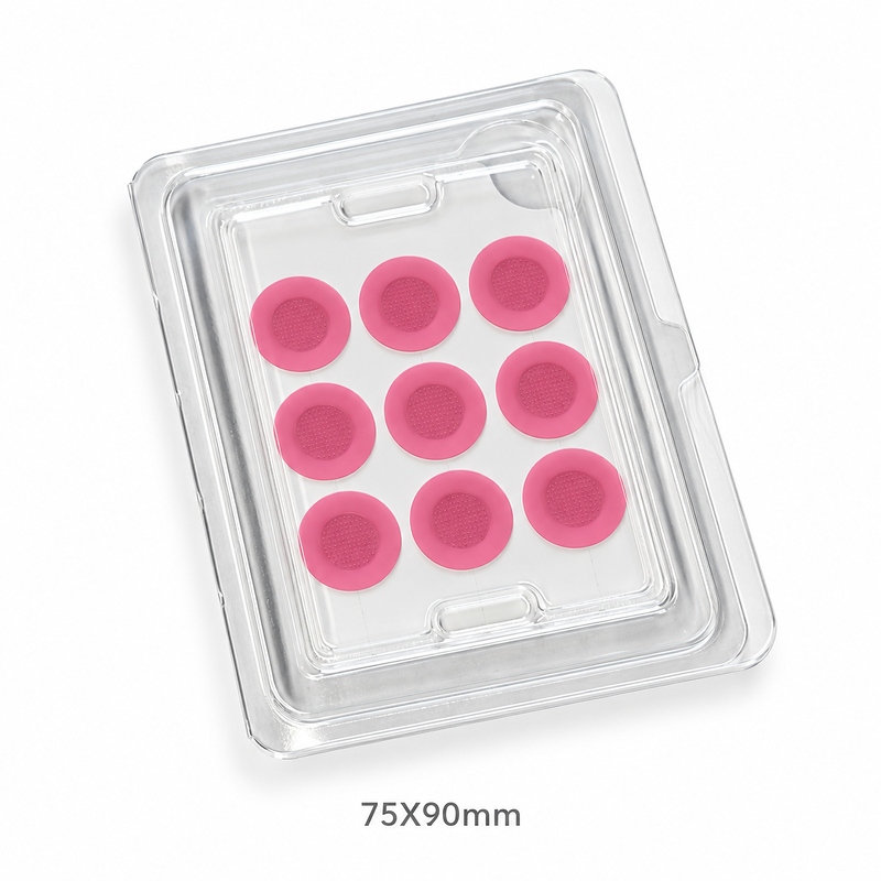 Pink Round Acne Patches White Base