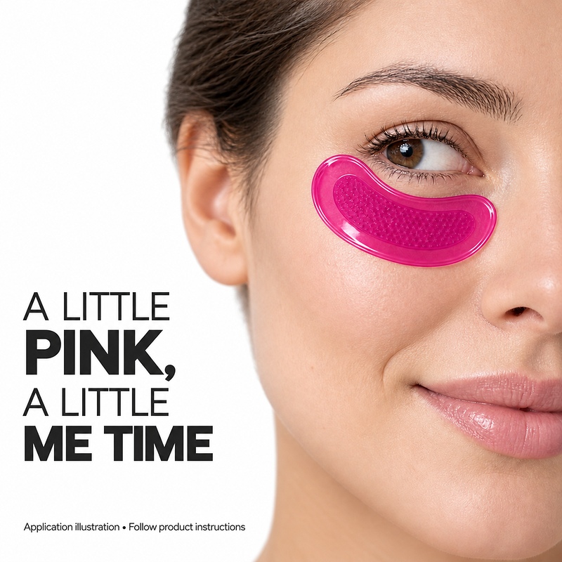 电商图_04_贴敷特写 Application Closeup Pink Small Eye Patches