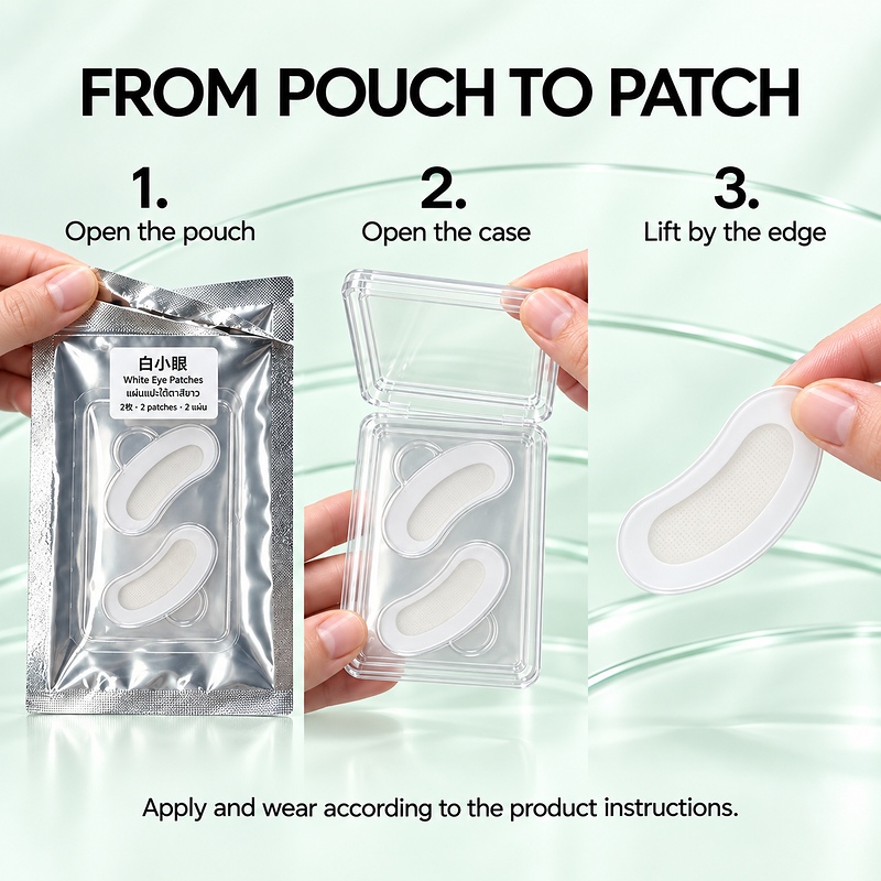 电商图_05_取用步骤 Handling Steps White Small Eye Patches