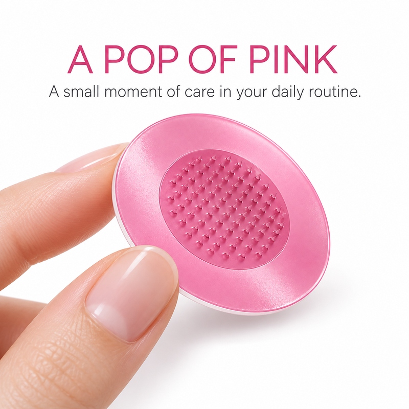 Pink Round Acne Patches White Base