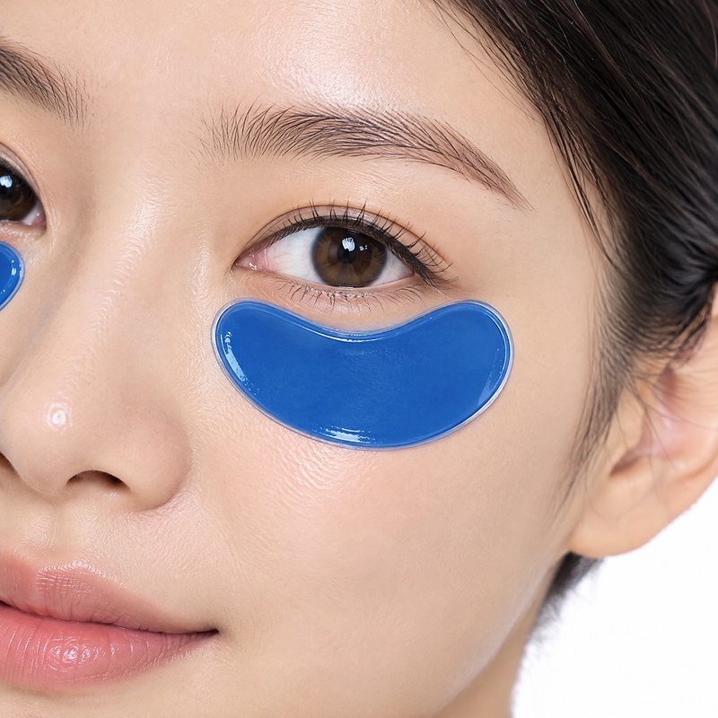 蓝1小眼贴-图04-贴敷特写 Application Closeup Blue Small Eye Patches 1