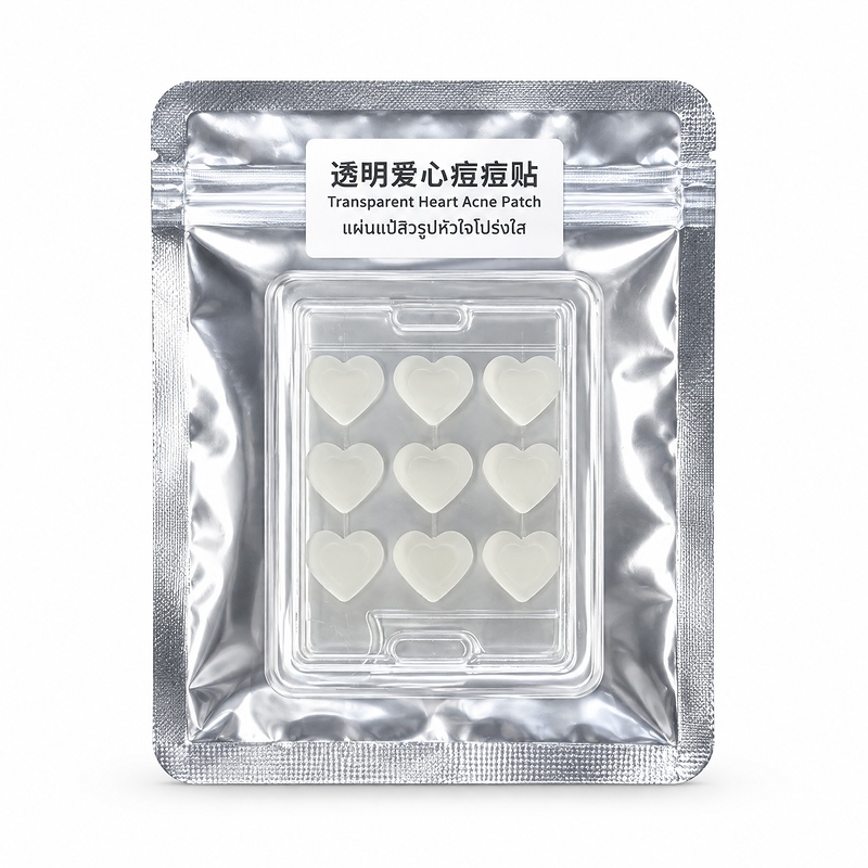 透明爱心痘痘贴-图01-主图 Hero Image Clear Heart Acne Patches