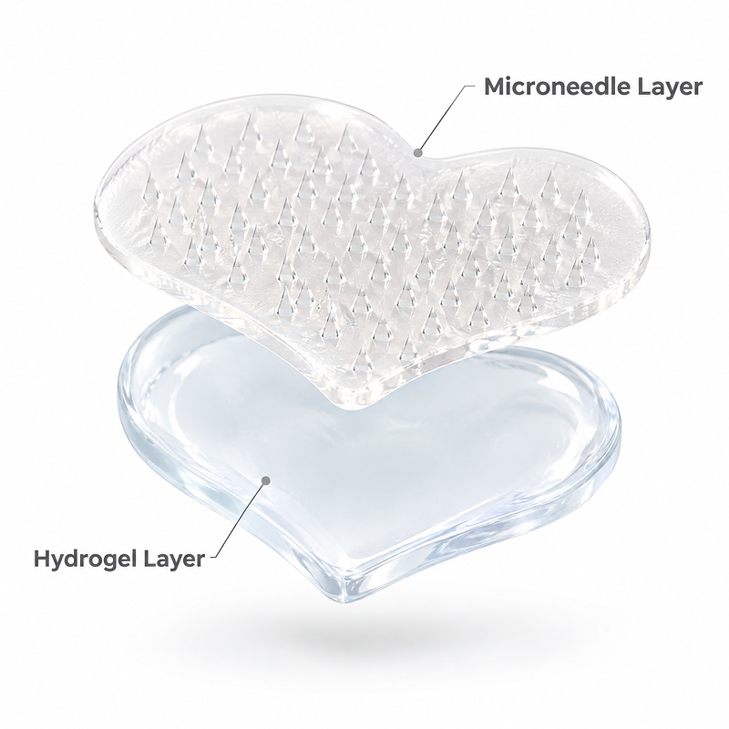 透明爱心痘痘贴-图06-结构拆分 Exploded Structure Clear Heart Acne Patches