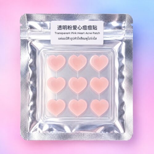 透明粉爱心痘痘贴-图01-主图 Hero Image Clear Pink Heart Acne Patches